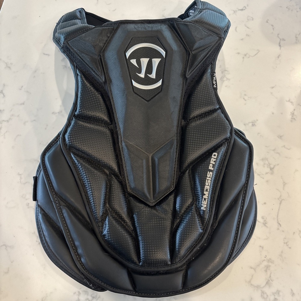 Warrior Nemesis Pro Lacrosse Goalie Chest Protector Impax Black Youth HS MED